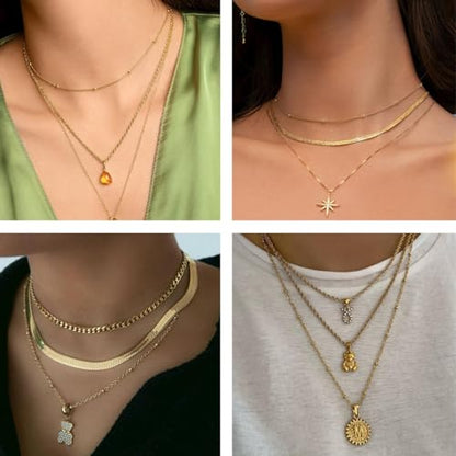 Kyutong Necklace Chains for Jewelry Making Beaded Chain Roll | 16.4 Feet Gold Plated Stainless Steel Jewelry Chains Bulk with Lobster Clasps Jump Rings for Bracelet Ankle Making - color: Gold-6