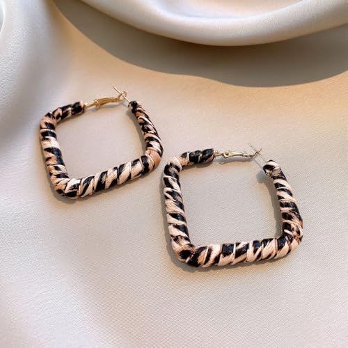 Gold Large Hoop Earrings Lightweight Chunky Gold Earrings Big Hoop Earrings for Women Silver Chunky Earring Gold Statement Earring Fashion Trendy Jewelry - style: C - Leopard