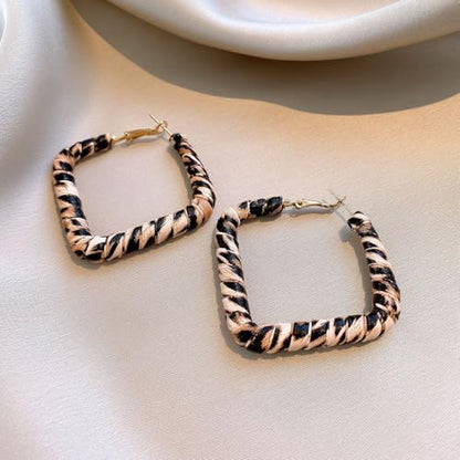 Gold Large Hoop Earrings Lightweight Chunky Gold Earrings Big Hoop Earrings for Women Silver Chunky Earring Gold Statement Earring Fashion Trendy Jewelry - style: C - Leopard