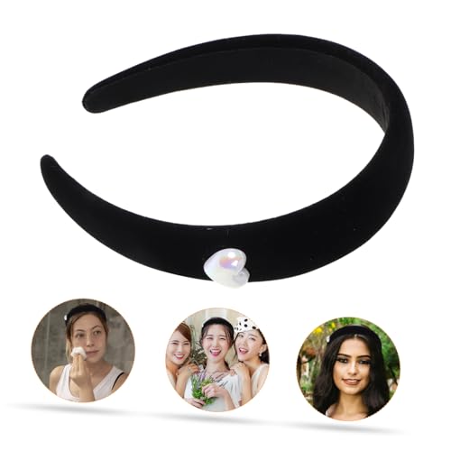 SHERCHPRY Velvet Padded Headband for Women Retro Wide Non- Hair Accessory for Face Washing and Outdoor Activities Fashion Headband for Teens and Adults