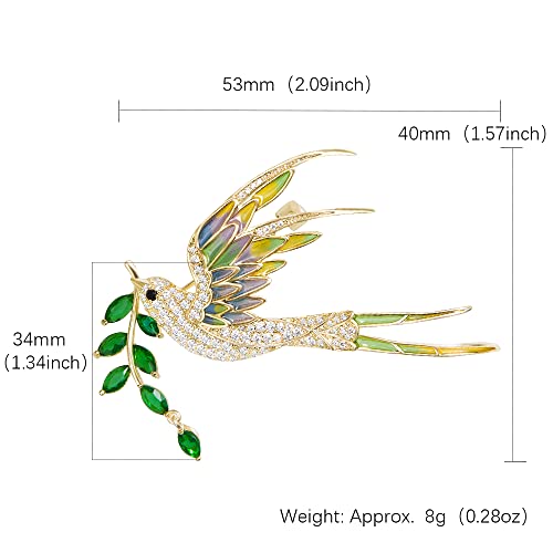 Brooches for Women, Shiny Cubic Zirconia Brooch Pins for Women Fashion Brooch Pin Broach Jewelry Gift - color: Swallow
