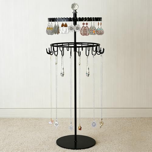 Double layered jewelry storage stand, earrings and necklaces storage