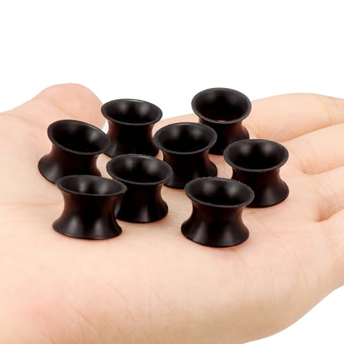 10G-50mm Thin Black Silicone Ear Gauges Tunnels Rubber Ear Plugs Gauges Double Flared Flexible Tunnel Earrings for Women Men - color: 00G = 10mm