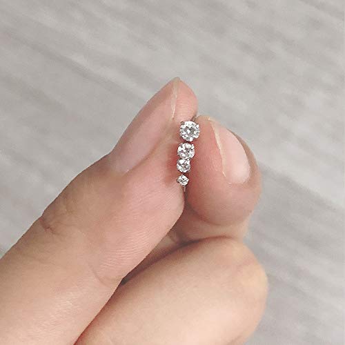 ZS 6-14PCS 20g Tiny Nose Stud Ring Piercing Surgical Steel Nose Bone/L Shaped/Nose Screws Rings Set - color: A:8pcs Mixed Style(1.5mm/2mm/2.5mm/3mm CZ)