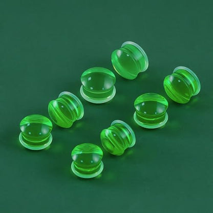 Precise Dimensions Set Color Acrylic O-Ring Ear Plugs Tunnels Gauges Stretcher Piercings Kit - color: Green, size: 15-18mm