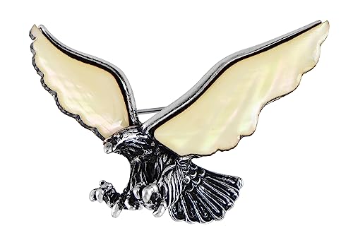 Alilang Vintage Soaring Eagle Bird Animal Brooch Pin & Pendant Suit Lapel Pin for Valentine's Day Anniversary - color: White
