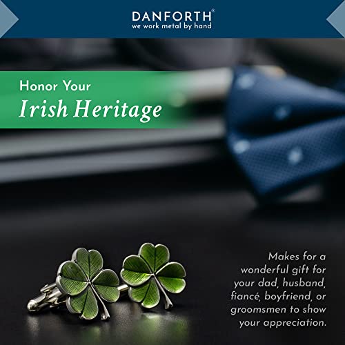 – Cufflinks For Men, Set Of 2, ¾” – Handmade High End Metal Cuff Links For Men – Fancy Jewelry For Guys – Made In USA - color: Green Four Leaf Clover