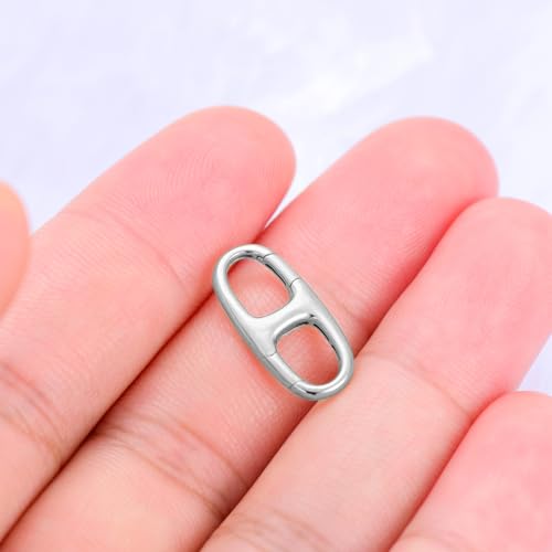 925 Sterling Silver Lobster Clasp for DIY Necklace Bracelet Jewelry Making, Double Spring Clasp with Closed Jump Rings, Necklace Extender Clasp Connector Bracelet Extension (Style 14) - style: Style 14