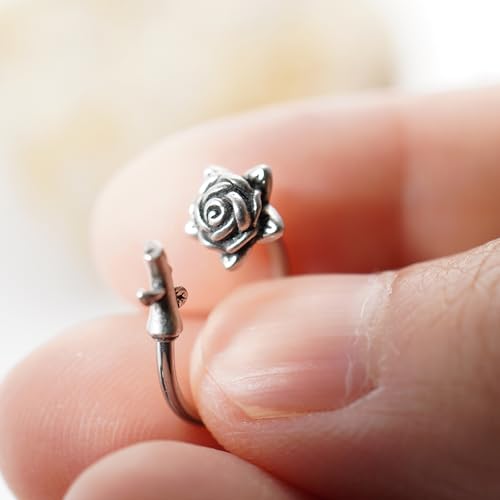 16G Rose Flower Lip Rings Surgical Steel Snake Bite Jewelry for Snake Bites Piecing, Horseshoe Labret Jewelry for Lip Piercing, 16 Gauge - size: 16G-12mm, style: 2 Pcs