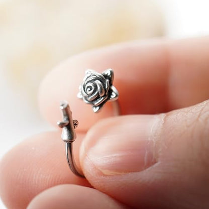 16G Rose Flower Lip Rings Surgical Steel Snake Bite Jewelry for Snake Bites Piecing, Horseshoe Labret Jewelry for Lip Piercing, 16 Gauge - size: 16G-12mm, style: 2 Pcs