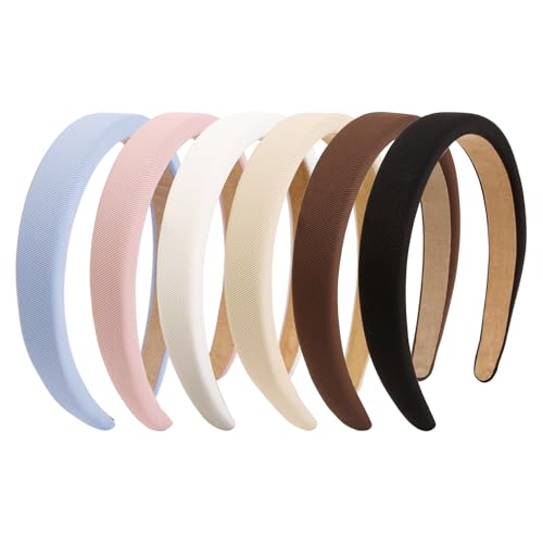 AIBFRID Headbands for Women Non Slip Padded Headband Trendy Cute Headbands for Women's Hair 0.8 Inch Comfortable Head Bands Hair Accessories 6PCS