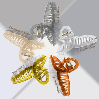 Extra Large Hair Claw Clips for Thick Hair, Big Non-Slip Claw Clips for Women, 5 Pack 4.3" Jelly & Matte Hair Clips for Long Hair(Jelly-D 5pcs 4.3") - color: Jelly-D 5pcs 4.3"