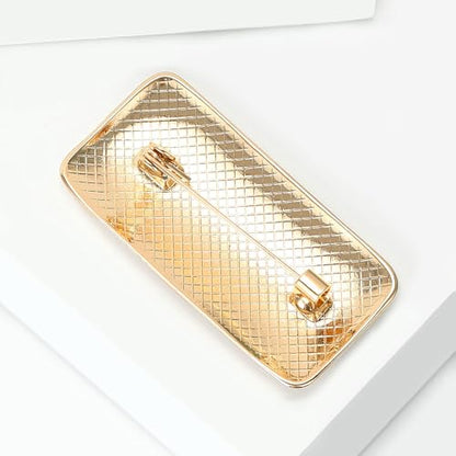 Rectangle Geometric Brooch Lapel Pin for Women Men Fashion Minimalist Suit Dress Sweater Scarf Clothes Accessories Brooches Pins Unique Jewelry