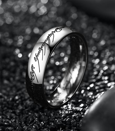 King Ring 6mm Rings Ver.2 – Magic Patern High Polished Stainless Steel Bands - color: Silver Black