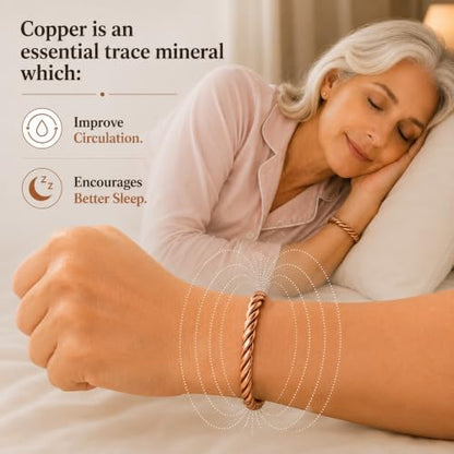 Touchstone Copper Bracelet Tibetan Style. Hand Forged with Solid and high Gauge Pure Copper. Twisted Rope Look.KRBRA023-01-C_REM - style: 1 Braided 4