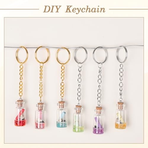 BESARME 1130PCS Keychain Making Kit Jump Rings for Jewelry DIY Key chain Supplies with Keyrings Bulk, Metal Lobster Claw Clasp, Swivel Snap Hook, Extender Chain for Crafts Accessories（Gold and Silver） - color: Gold and Silver