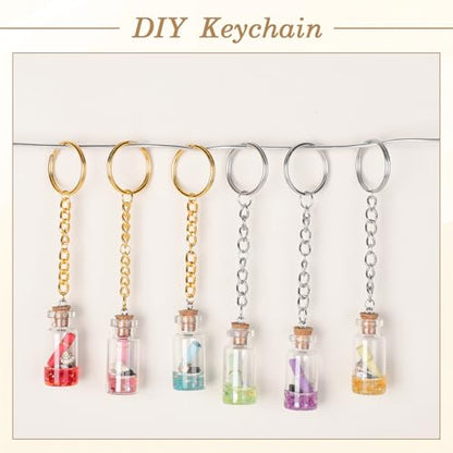 BESARME 1130PCS Keychain Making Kit Jump Rings for Jewelry DIY Key chain Supplies with Keyrings Bulk, Metal Lobster Claw Clasp, Swivel Snap Hook, Extender Chain for Crafts Accessories（Gold and Silver） - color: Gold and Silver