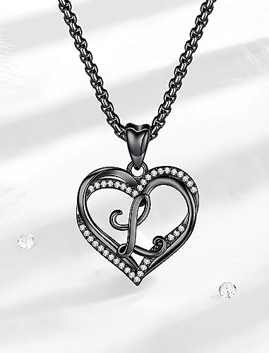 INFUSEU Unique Initial Necklaces for Women Girls Small Heart Letter Jewelry, Meaningful Personalized Gifts - style: L