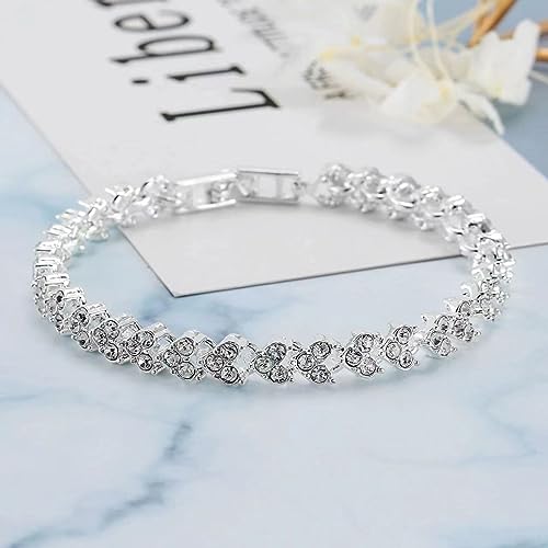 Crystal Wedding Jewelry Set, Necklace Earrings, for Accessories | Silver jewelry design, suitable almost occasions, non fading, non oxidizing, Valentine's Day gift, wedding jewelry sets - color: sliver