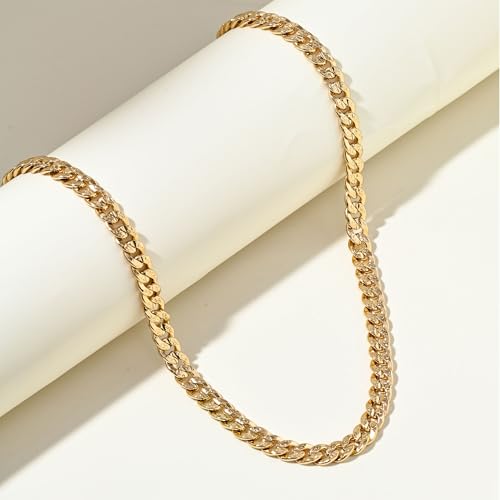 SEADAY Layered Gold Necklace for Women, 3-in-1 Gold Stack Necklace | Long Gold Necklace, Square, Hypoallergenic, Tarnish-resistant & Adjustable, Fashion Jewelry Gift Box & Gift Bag - color: Gold - Chunky Chain M