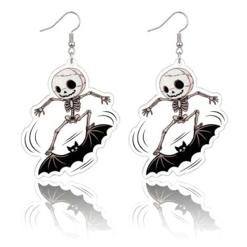 4th of July Earrings,Patriotic Dangle Stud for Women, Fourth of July Jewelry for Veterans Day - color: SKULL02