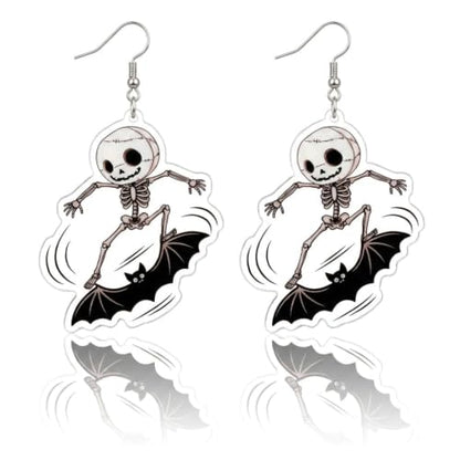 4th of July Earrings,Patriotic Dangle Stud for Women, Fourth of July Jewelry for Veterans Day - color: SKULL02