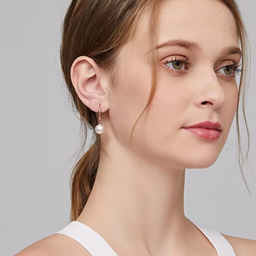 Pearl Earrings for Women Pearl Leverback Earrings 925 Sterling Silver - color: C2-rose-leverback