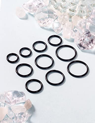 Vsnnsns 14G 16G Septum Nose Rings Hoops Lip Ring Piercing Jewelry 316L Surgical Steel Hinged Segment Clicker Cartilage Tragus Helix Conch Rook Daith Lobe Earrings Hoops Piercing Jewelry for Women Men - color: 14G-Black