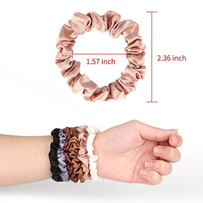 12 Pieces Silk Hair Scrunchies Silk Hair Tie Elastic Ponytail Holders for Women Girls Hair Accessories-002 - color: 002
