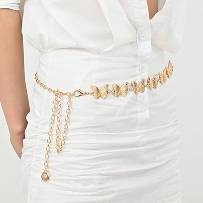 Butterfly Chain Belt - color: Gold