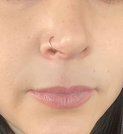 QWALIT Fake Nose Ring Fake Lip Piercing Fake Lip Ring Fake Nose Ring Hoop Fake Snake Bites Fake Lip Piercings Faux Lip Rings Fake Nose Piercing Clip on Nose Ring Spring - color: A3-spring + basic- silver