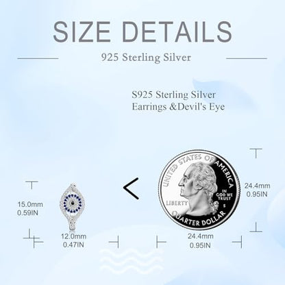 Blue Evil Eye/Celtic/Owl/Moonstone/Paw Print/Cubic Zirconia Hoop Earrings for Women 925 Sterling Silver Women Earrings Jewelry - style: eye B