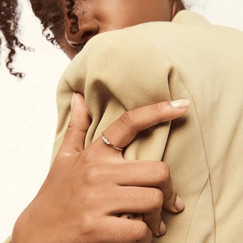Hey Harper Gold Ring for Women - Gold Plated Stacking Waterproof & Sweatproof Jewerly Ring - Everday Non Tarnish Cute Fashion Circle Rings - style: Midnight Clear Ring