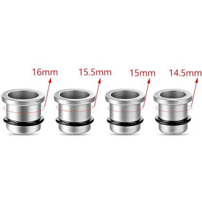 LADEMAYH Comfy Dead Stretching Ear Tapers Stretching Kit, Small Gaps Packed, 0.5mm Increments, Surgical Stainless Steel 316L, Flat Top Ear Plugs, Pain-Free Body Piercing Jewelry for Women & Mens - color: Silver, size: 14.5-16mm