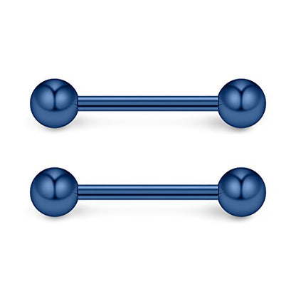 316L Stainless Steel Nipple Shield Barbell Ring Bar Body Piercing 14G - style: Mix Color(12pcs)-12mm