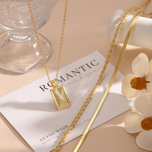 Layered Necklaces for Women 14K Gold Plated Stack Circle Pendant Trendy Long Chain Stackable Handmade Coin Necklace Set Dainty Gold Stacked Jewelry Gifts - color: Gold-7