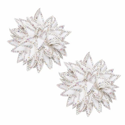 PATIKIL Flower Brooch Pin for Women, Rhinestone Rose Flower Brooch Dainty Fabric Floral Boutonnieres for Women - color: White