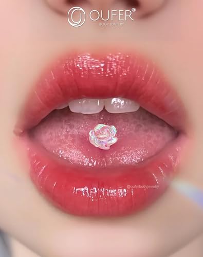 OUFER 3PCS Plastic Helix Piercing Jewelry, Clear Lip Piercing Retainers for Surgery, Cute Paw/Bow/Flower Lip Rings for Women, 16G Flat Back Cartilage Tragus Lobe Earrings for Women and Men-8mm