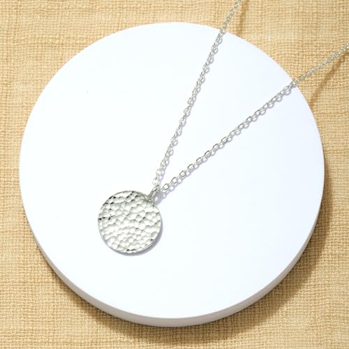 Fettero Pendant Necklace Gold Choker Layered Coin Open Karma Circle Full New Crescent Moon 14K Gold Plated Simple Dainty Necklaces for Women Jewelry Gift - style: Full Moon Sliver