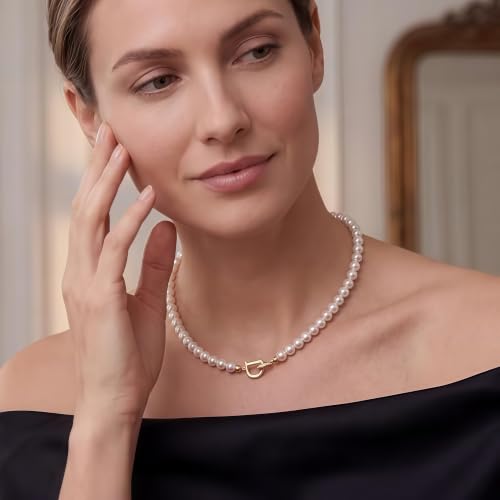 Collector's Natural Pearl Necklace,Baroque Pearl Necklace for Women, June Birthstone Jewelry Gift for Women's - color: 6.0-7.0mm 18inch