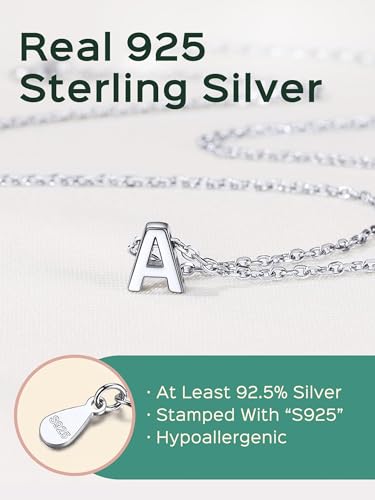 ChicSilver Initial Bracelet for Women 925 Sterling Silver Letter Initial Bracelet Dainty Personalized 26 Alphabet Jewelry Gifts for Birthday Anniversary Wedding - style: B