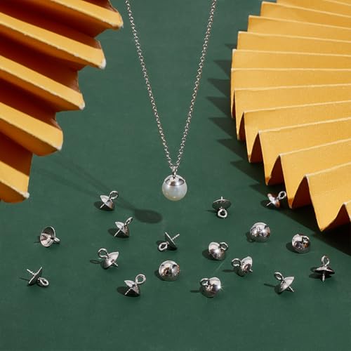 UNICRAFTALE 100pcs 10x8mm 304 Stainless Steel Peg Bails Pendants Screw Peg Bails Small Screw Eye Pins Clasps 1.2mm Pin Eye Screws Connectors for Half Drilled Beads Jewelry Earring Making, Hole 2mm - color: Steel Color