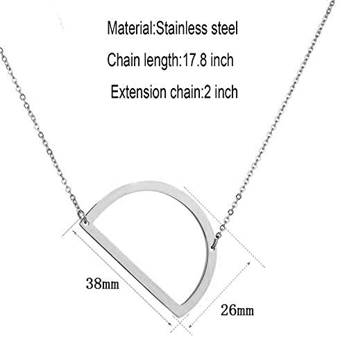 MOMOL Sideways Initial Necklace 18K Gold Plated Stainless Steel Large Big Letters Pendant Necklace Script Name Monogram Necklaces for Women - color: D