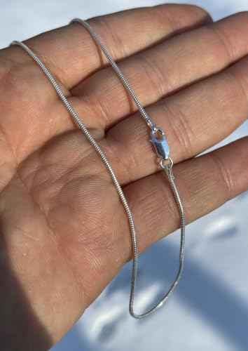 925 Sterling Silver Italian Snake Chain Necklace - Secure Lobster Clasp, Perfect for Layering - Durable Necklace & Bracelet Chains for Everyday & Special Occasions - size: 16, style: 1.5