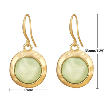 Gold Earrings 14k Gold Plated Hoop Earrings Dainty Pearl hoop Disc Coin Bead Starfish Teardrop Circle Dangle Drop Earrings for Women Hypoallergenic Jewelry Gifts - color: Dangle-Gold