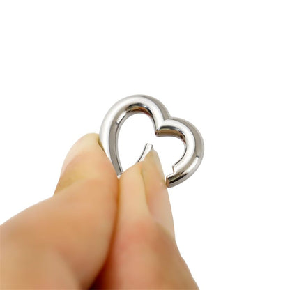 1Pc Oval Spring Clasps Clips Connector Rings for Keychain DIY Crafts (Silver-D) - color: Silver-D