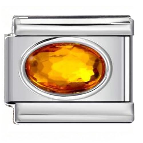 Italian Bracelet Charm,9mm,April,Birthday & Date > Birth Stone - Simple Ellipse - color: August