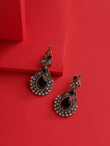 Christmas Halloween Red Heart Shaped Pattern Alloy Earrings, Gothic Antique Style Jewelry for Women - style: Earrings EARR.004