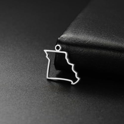 kkjoy 5Pcs Hollow Continents Maps of USA Pendant Charms for Jewelry Making and Crafting, Stainless Steel Mini Charm Craft Supplies Accessories for DIY Bracelet Necklace Earrings - color: Hollow Missouri Map - Silver