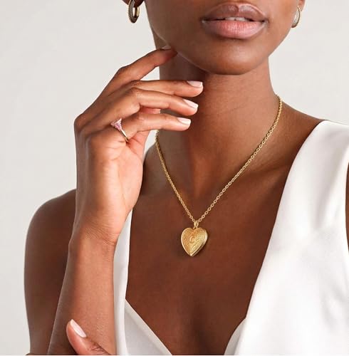 Gold Initial Heart Letter Pendant Necklace Jewelry for Women | 14K Gold Plated Fashion Waterproof Statement Cute Necklaces Dainty Personalized Name Friendship Couple Gifts for Women - color: Initial C